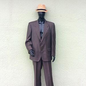 ALBERT NIPPON MEN'S VINTAGE PURE HEAVY WOOL PIN STRIPED 2 (PC) LUXURY SUIT